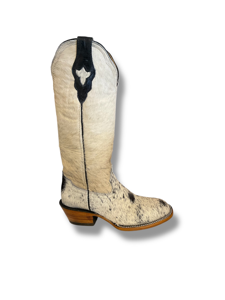 BOTA DE RODEO PELO DE VACA 