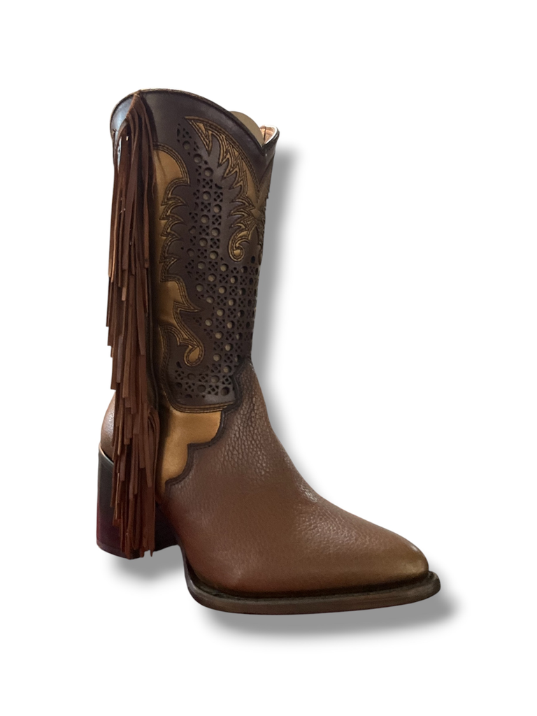BOTA DE RODEO CUADRA RES SANTANA DEGRADADO OXIDO CAFE 