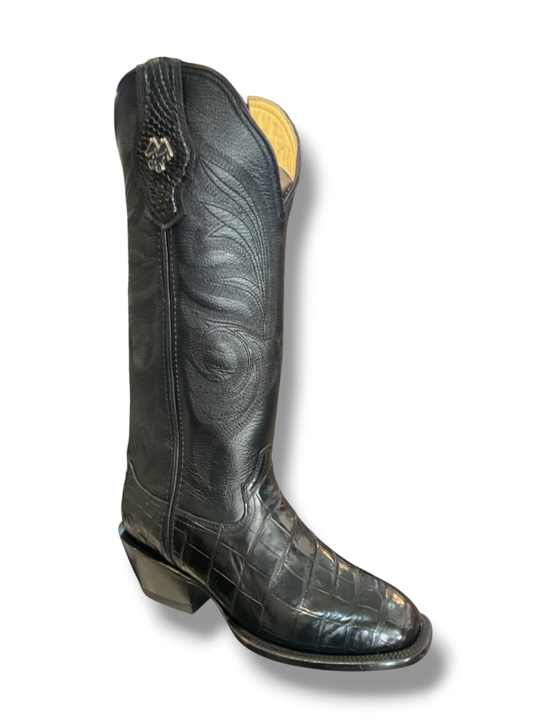 BOTA DE RODEO DE DAMA PANZA DE COCODRILO 