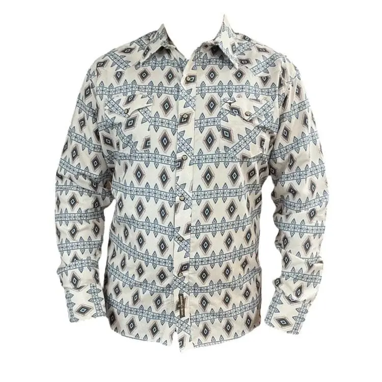 CAMISA VAQUERA RODEO WEST COLOR BEIGE GRECADO 