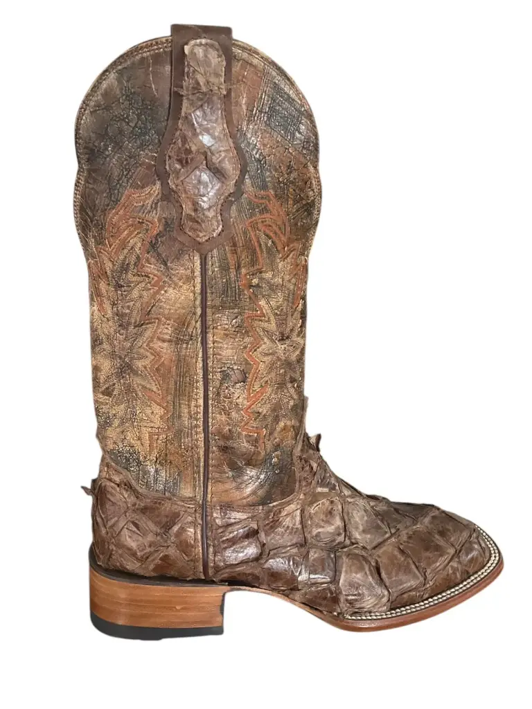 BOTA RODEO PIEL DE PESCADO COLOR PAJA TB/MIEL T/RECTO S/CUERO