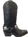 BOTA RODEO NAPA NEGRA H. CHIHUAHA TB/BORDADO T/CUBANO S/CUERO 