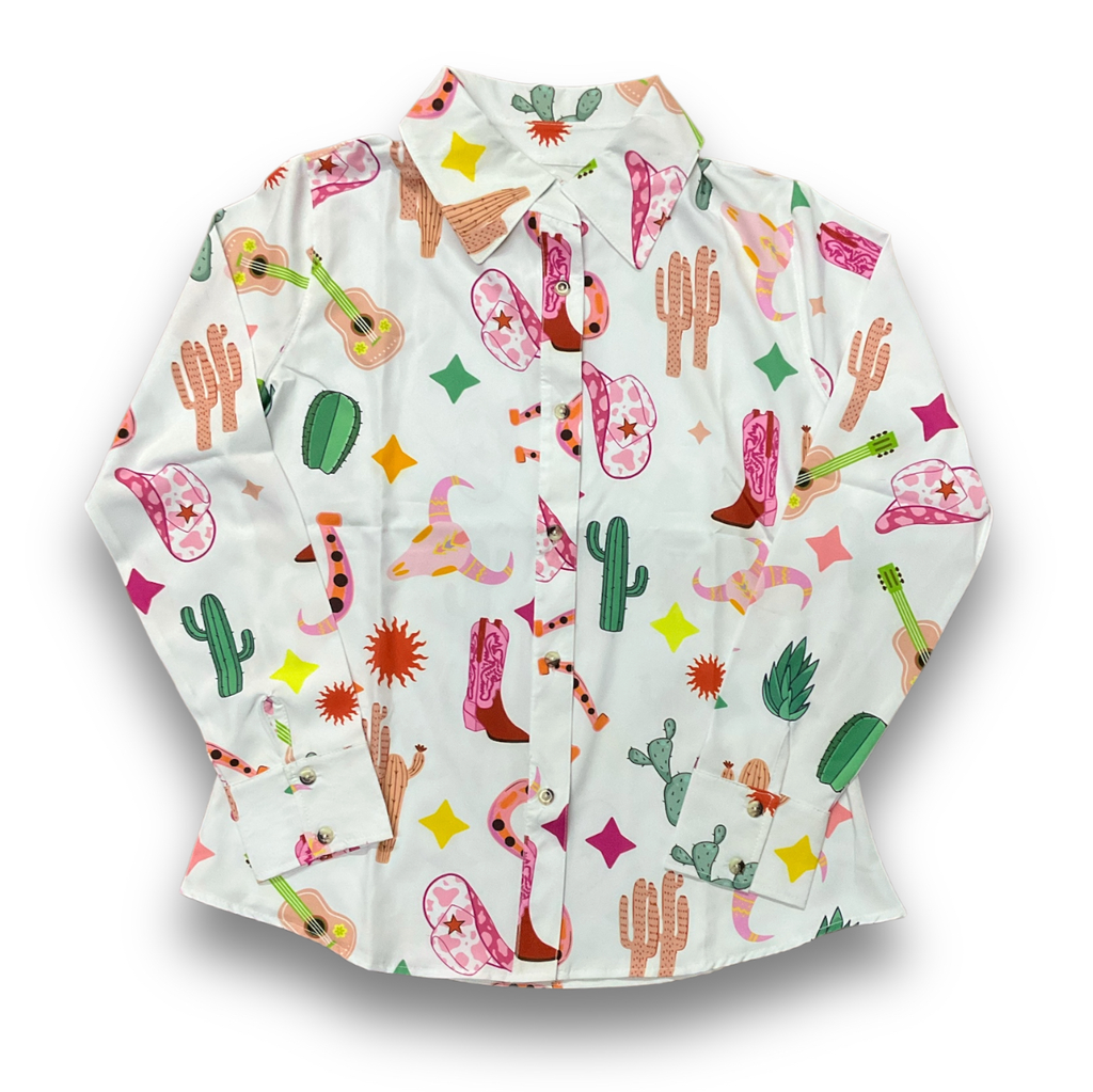 CAMISA VAQUERA PARA MUJER CON ESTAMPADO 