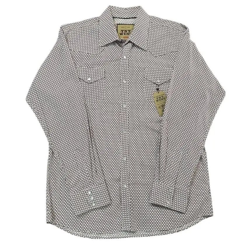 CAMISA VAQUERA TNT WEST COLOR BLANCA CON LADRILLOS 