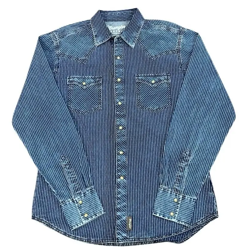 CAMISA VAQUERA WRANGLER COLOR MEZCILLA RAYADA 