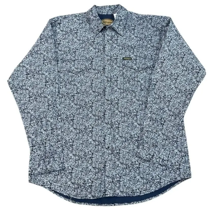 CAMISA VAQUERA WYOMING COLOR AZUL REY GRABADA 