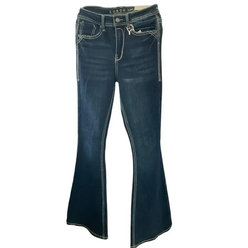 PANTALON VAQUERO PARA DAMA CORTE BOTA MARCA KOSCH COLOR MEZCLI/OBS