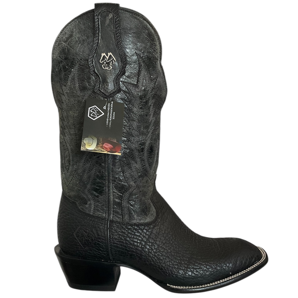 BOTA RODEO CUELLO DE TORO NEGRO H.DIAMANTE S/CUERO TC/CUBANO