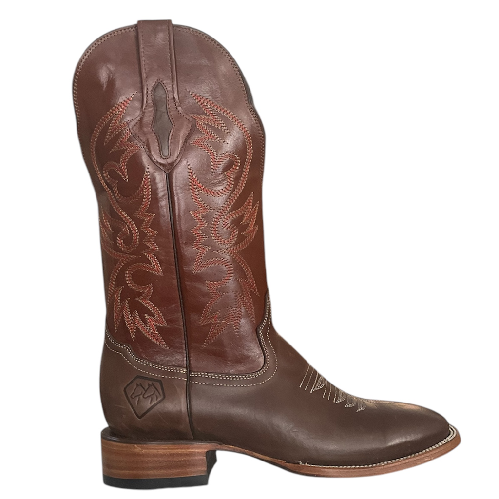 BOTA RODEO PULL UP CAFE H. CUADRADA TB/ BRABADO CACAO S/CUERO TC/RECTO 