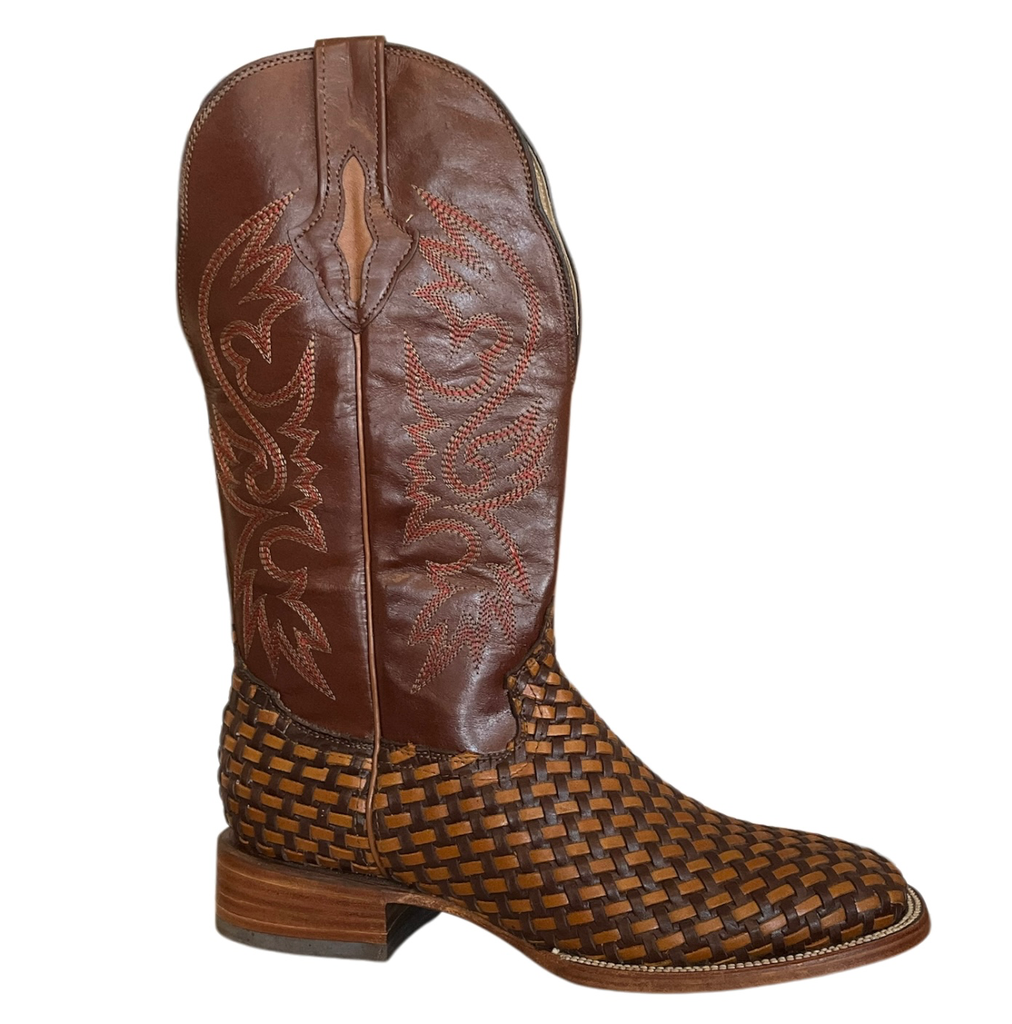 BOTA RODEO PETATILLO CAFE/PAJA H.CUADRADA TB/BORDADO 