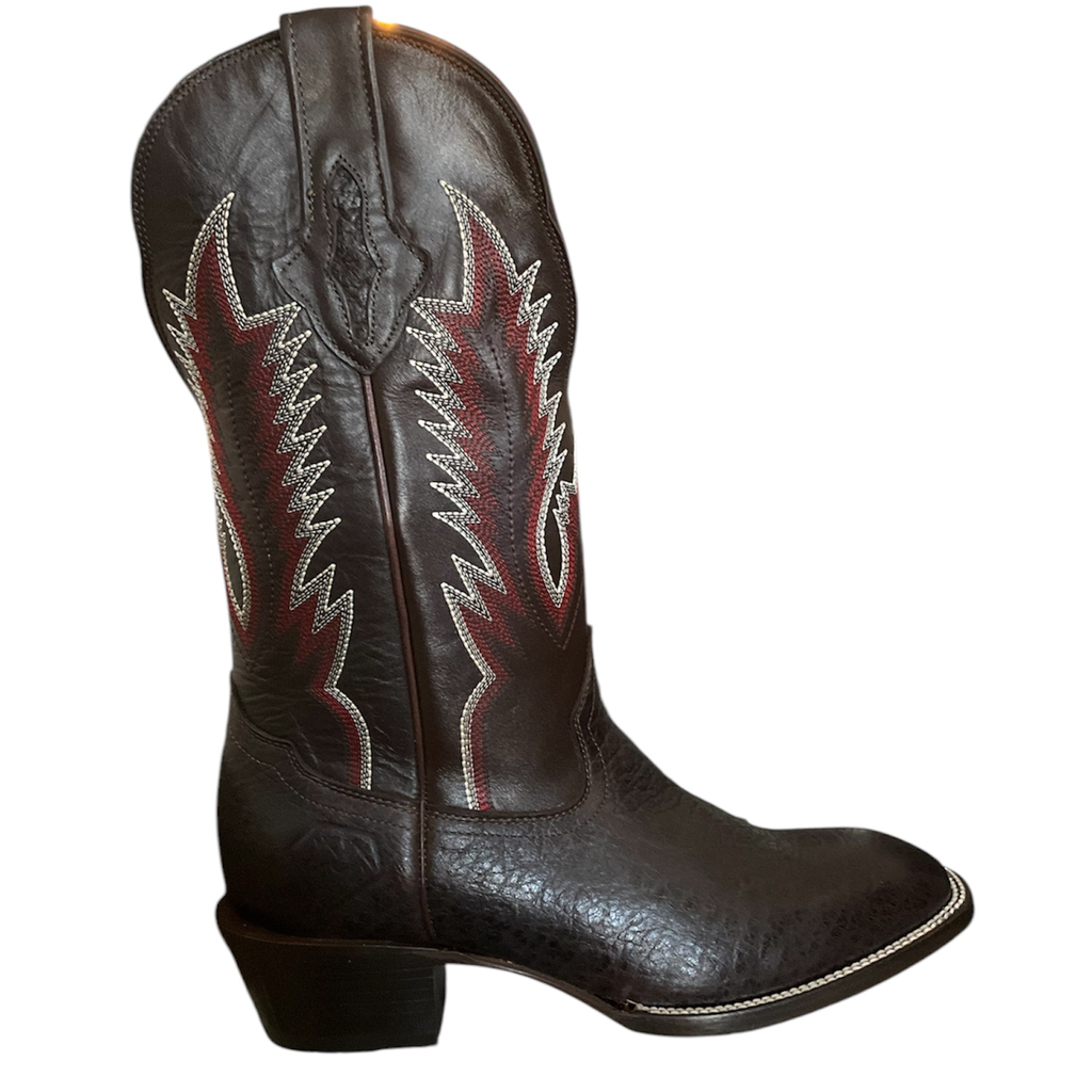 BOTA RODEO CUELLO DE TORO CAFE H/DIAMANTE TB/BORDADO 