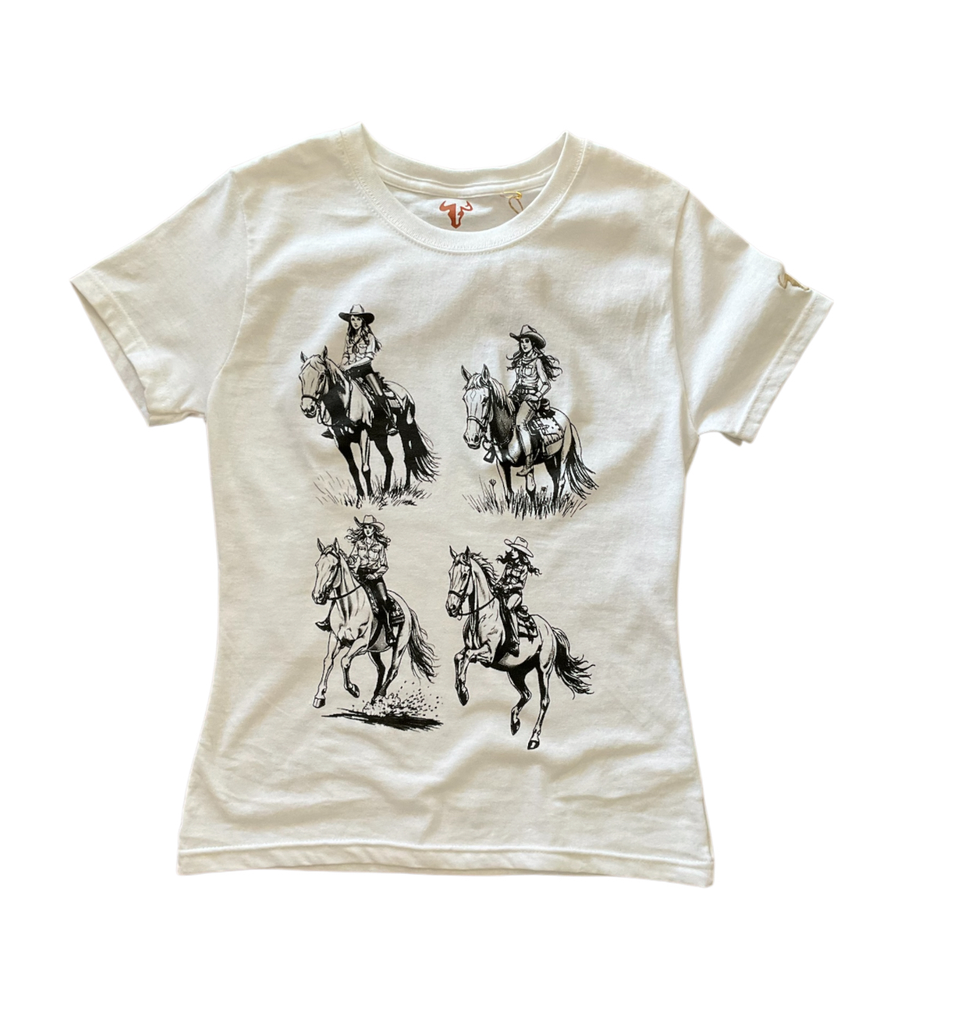 PLAYERA C/ESTAMPADO VAQUERO PARA DAMA 