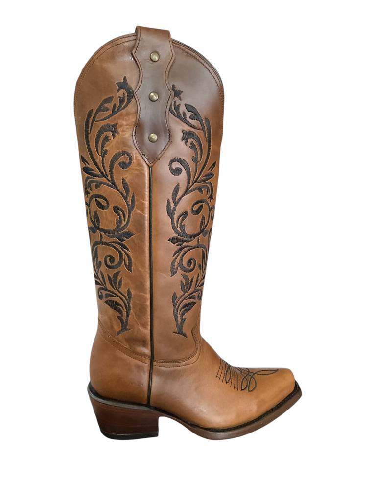 BOTA RAMITAS FLORENTERA COLO ARENA  H. CHIHUAHUA TUBO BORDADO