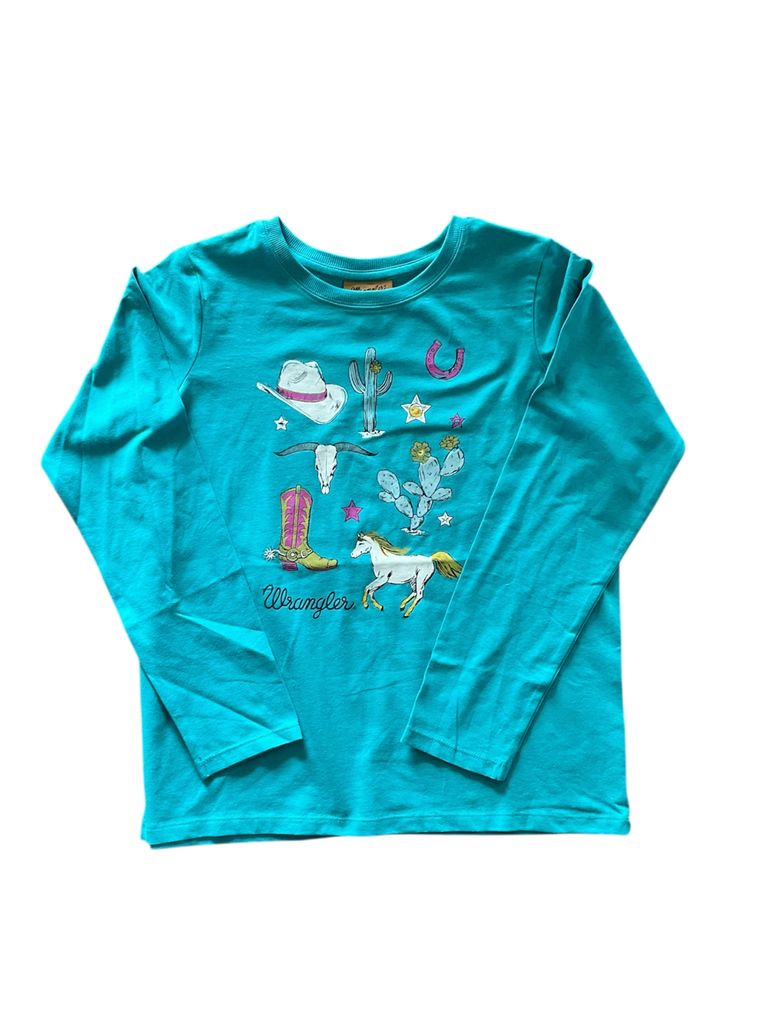 PLAYERA WRANGLER NIÑA VERDE AGUA 