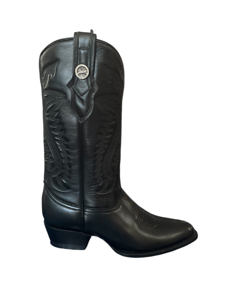 BOTA RODEO ACABADO VENADO NEGRO H/OVAL T/CUBANO S/CUERO T/ BORDADO