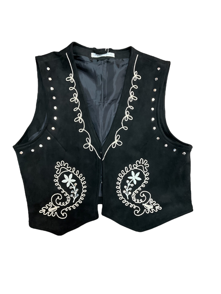 CHALECOS DE GAMUZA BORDADO PARA DAMA 