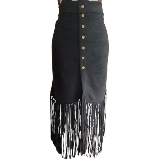 FALDA LARGA CON BARBAS GAMUZA 