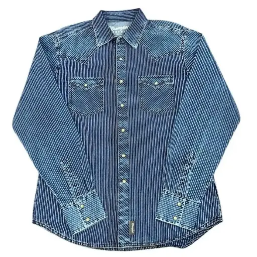 CAMISA VAQUERA WRANGLER COLOR MEZCILLA RAYADA 