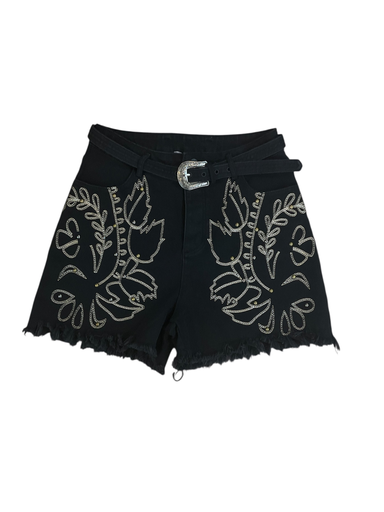 SHORT NEGRO BORDADO C/ESTOPEROLES 