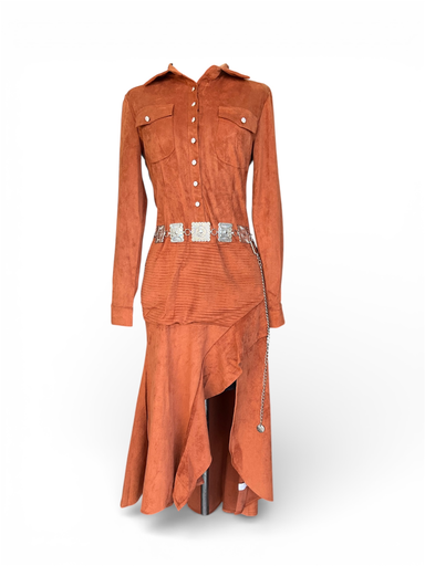 VESTIDO VAQUERO CON BOTONES CON APERTURA EN PIERNA 