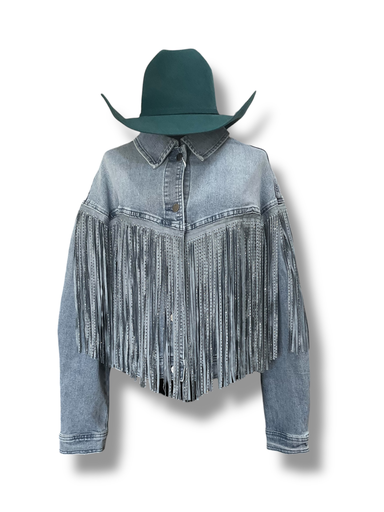 CHAMARRA DE MEZCLILLA DAMA C/BARBAS