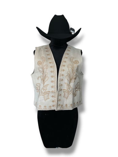 CHALECO BEIGE BORDADO  