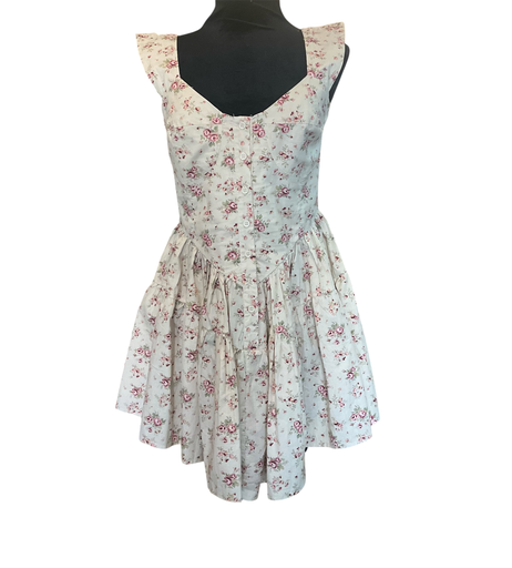 VESTIDO BEIGE FLORES VARIOS COLORES