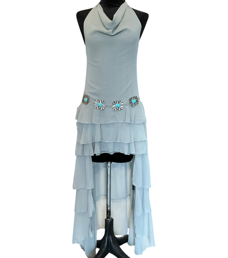 VESTIDO VAQUERO CON OLANES VARIOS COLORES