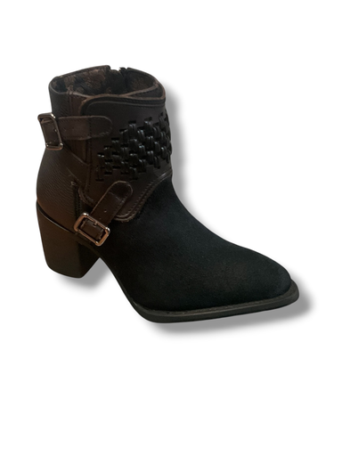 BOTIN DE PELO DE RES NEGRO
