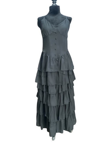 VESTIDO LARGO OLANES C/BOTONES