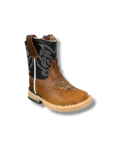 BOTA DE RODEO NIÑO MIEL/NEGRO
