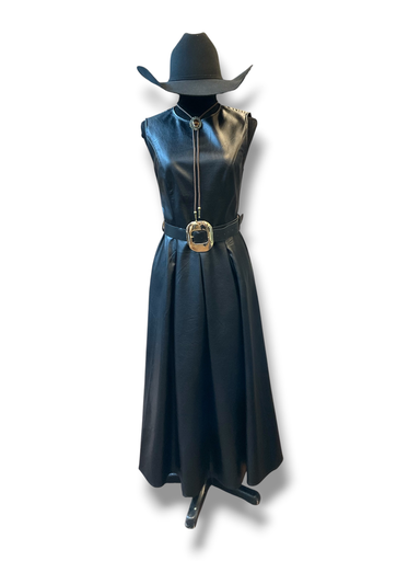 VESTIDO DE VINIPIEL LARGO 