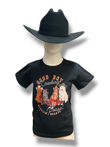 PLAYERA VAQUERA NEGRA PARA NIÑO 