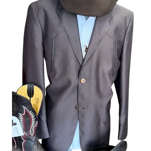 SACO VAQUERO CAFE C/CODERAS PIEL