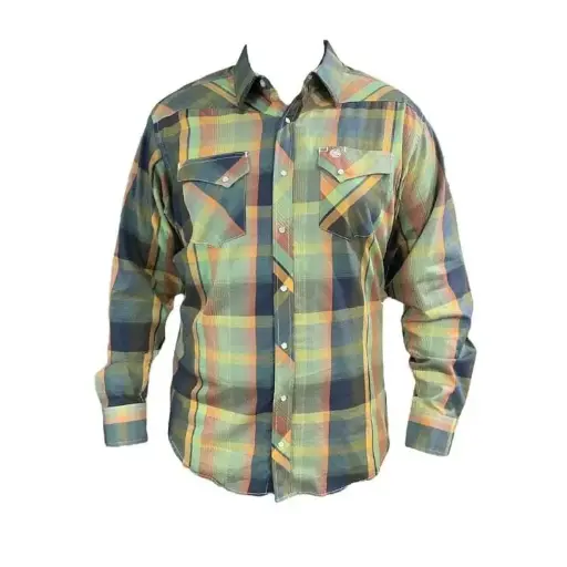 CAMISA VAQUERA WRANGLER COLOR VERDE CUADRADA 