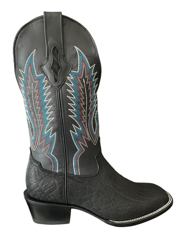 BOTA RODEO H. DIAMANTE P. CUELLO DE TORO COLOR NEGRO T.BORDADO S.CUERO TC.CUBANO