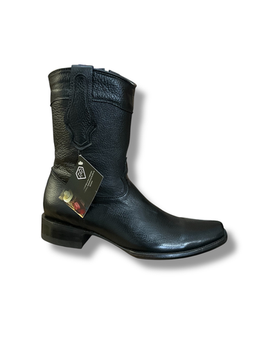 BOTA VENADO NEGRA T/RECTO S/CUERO T/LISO